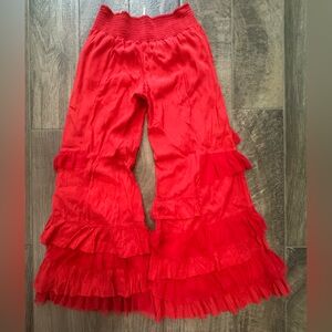 Free People red ruffle pants
